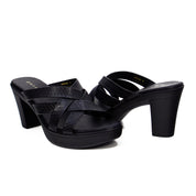 Mynaal Women's block heel sandal-414RJ868-Black