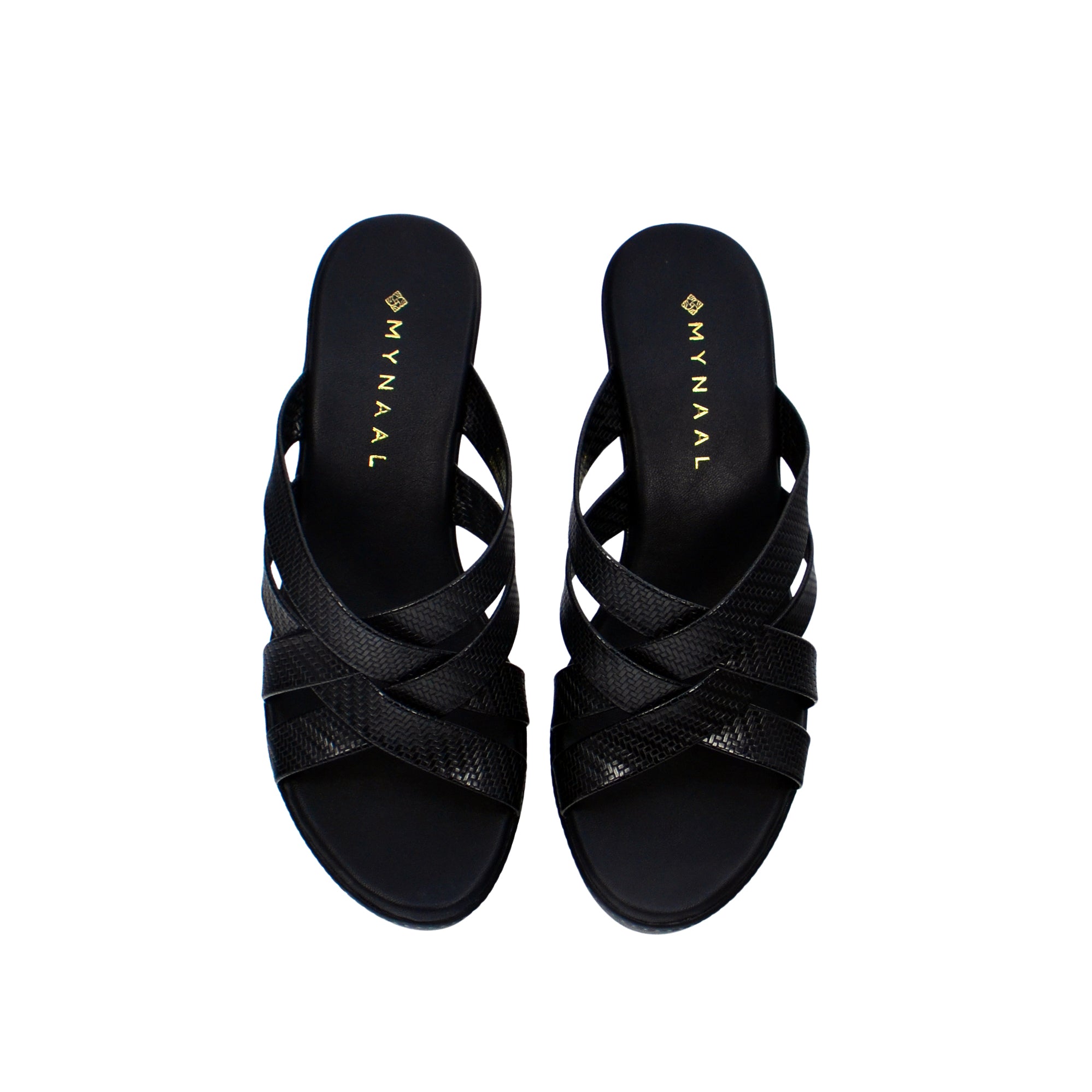 Mynaal Women's block heel sandal-414RJ868-Black