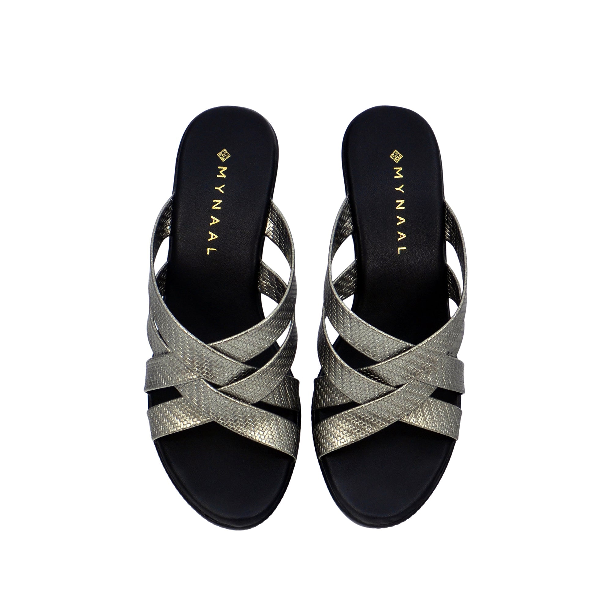 Mynaal Women's block heel sandal-414RJ868-Gray