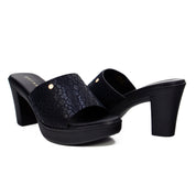 Mynaal Women's block heel sandal-314RC866-Black