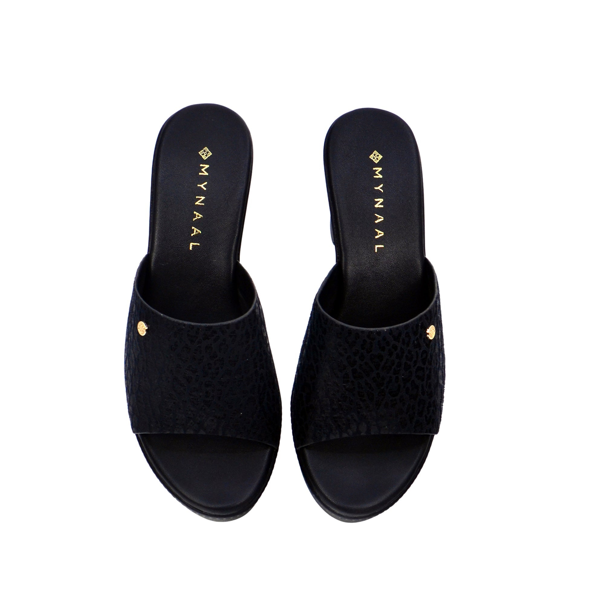 Mynaal Women's block heel sandal-314RC866-Black