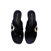 Mynaal Women's platform heel sandal-114RJ858-Black