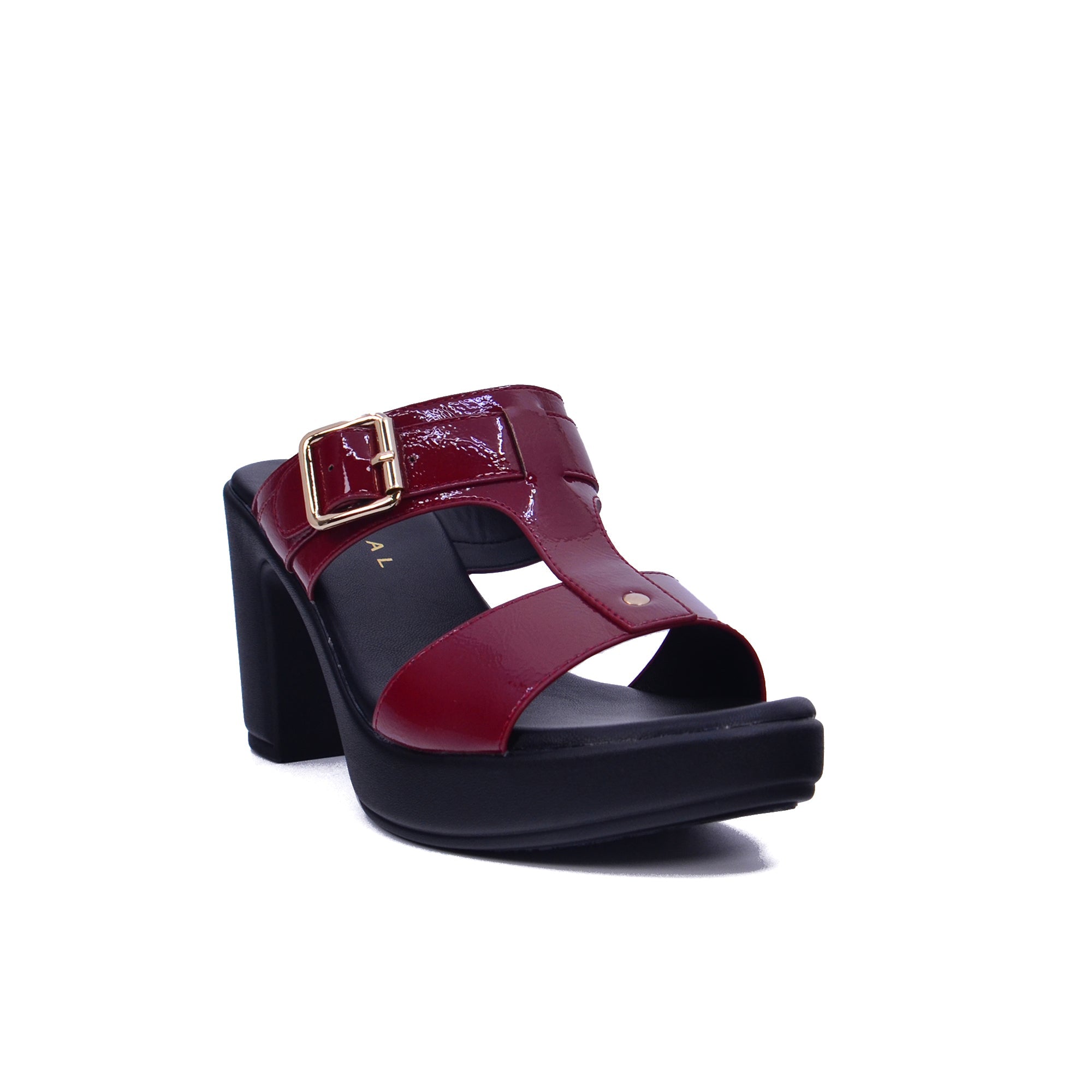 Mynaal Women's block heel sandal-414RJ43H-Maroon