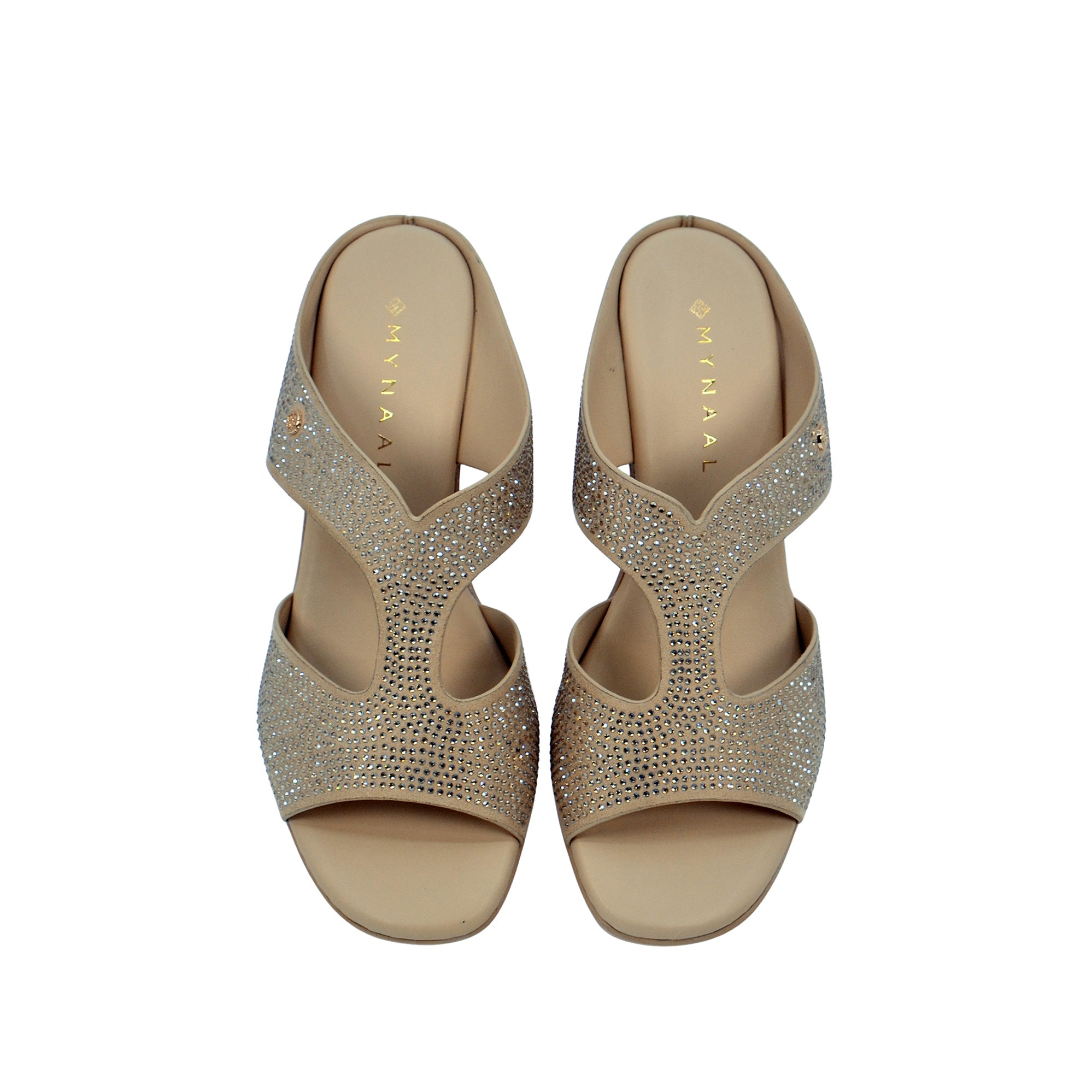 Mynaal Women's block heel sandal-RJL199-11B-Beige