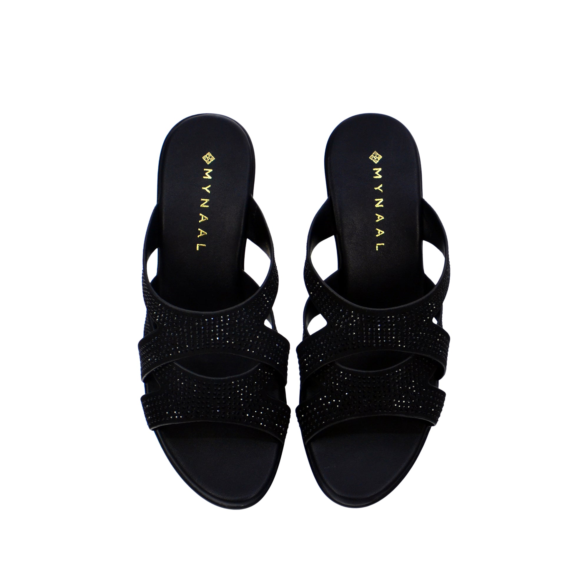 Mynaal Women's block heel sandal-314RJ62C-Black