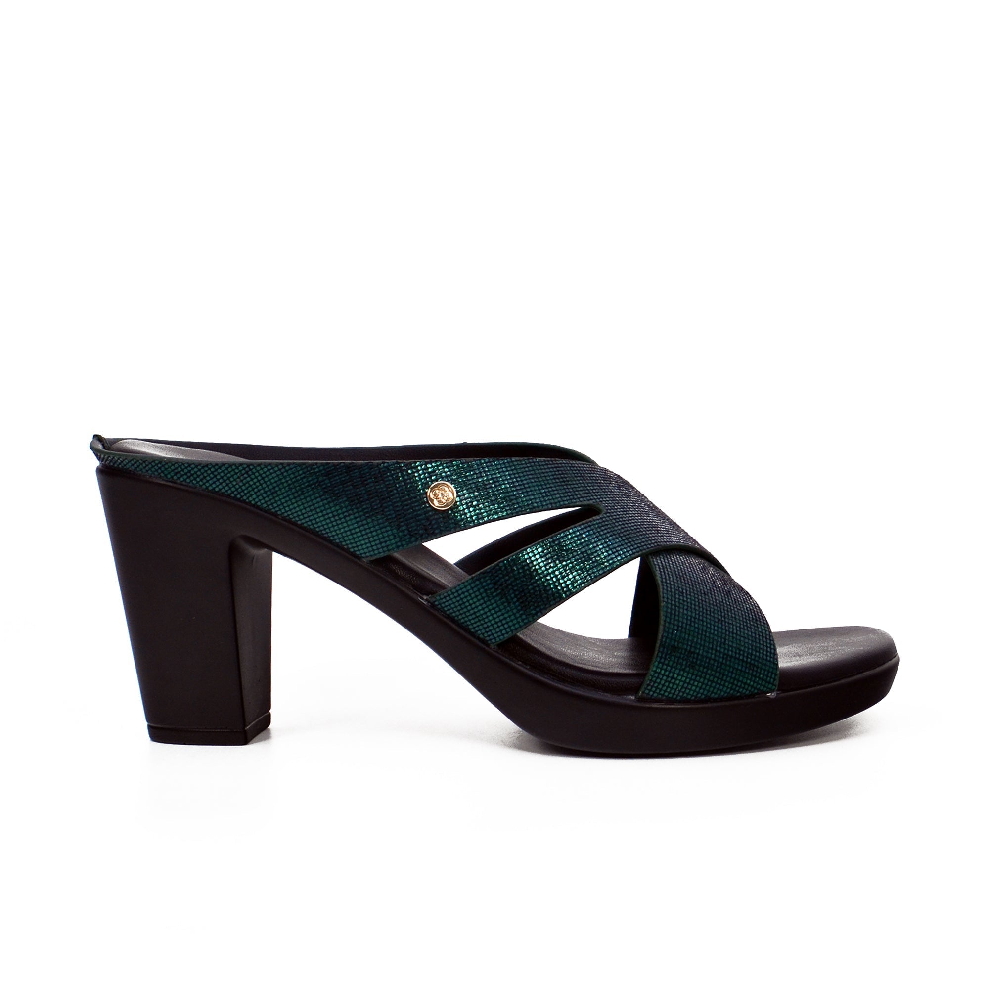 Mynaal Women's block heel sandal-RJL199-12B-Green