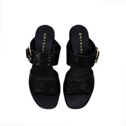 Mynaal Women's block heel sandal-414RJ991-Black