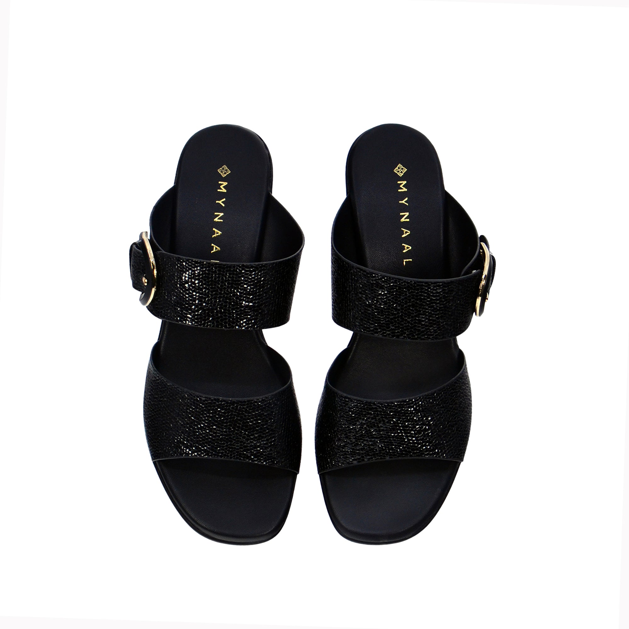 Mynaal Women's block heel sandal-414RJ991-Black