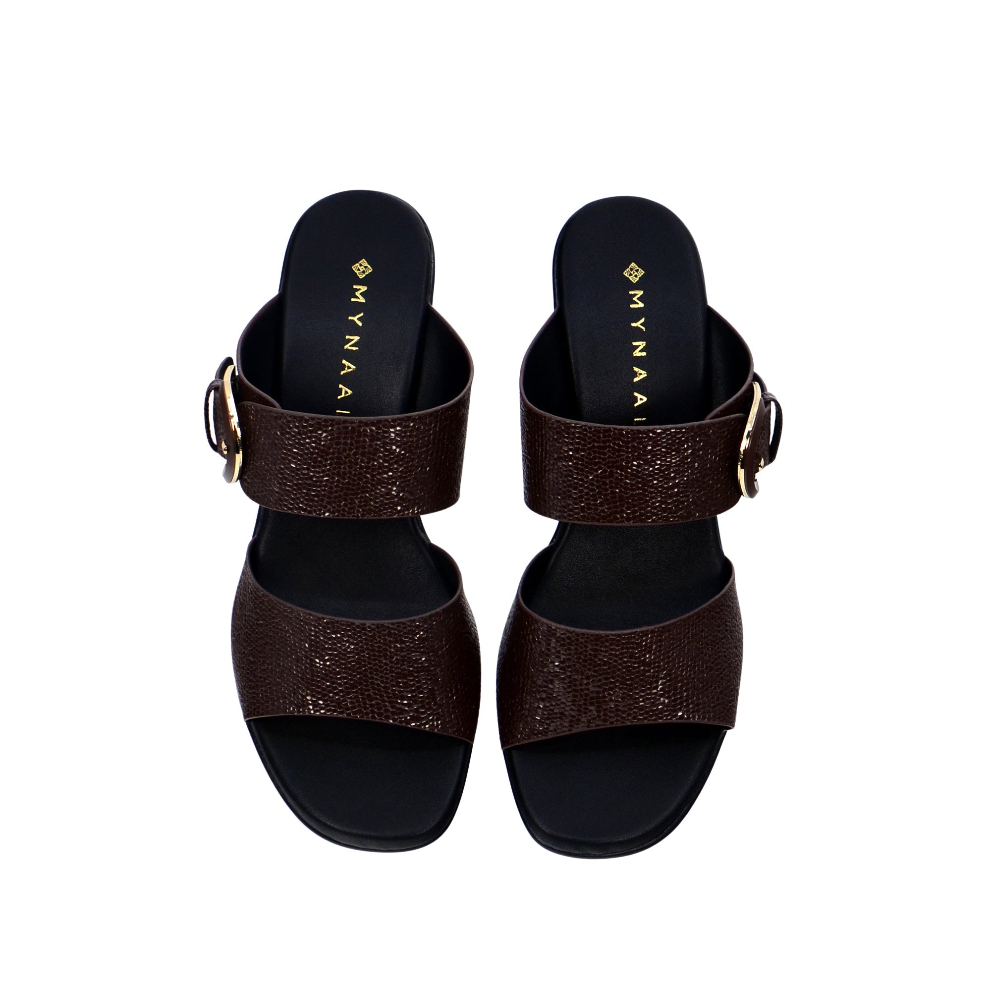 Mynaal Women's block heel sandal-414RJ991-Brown