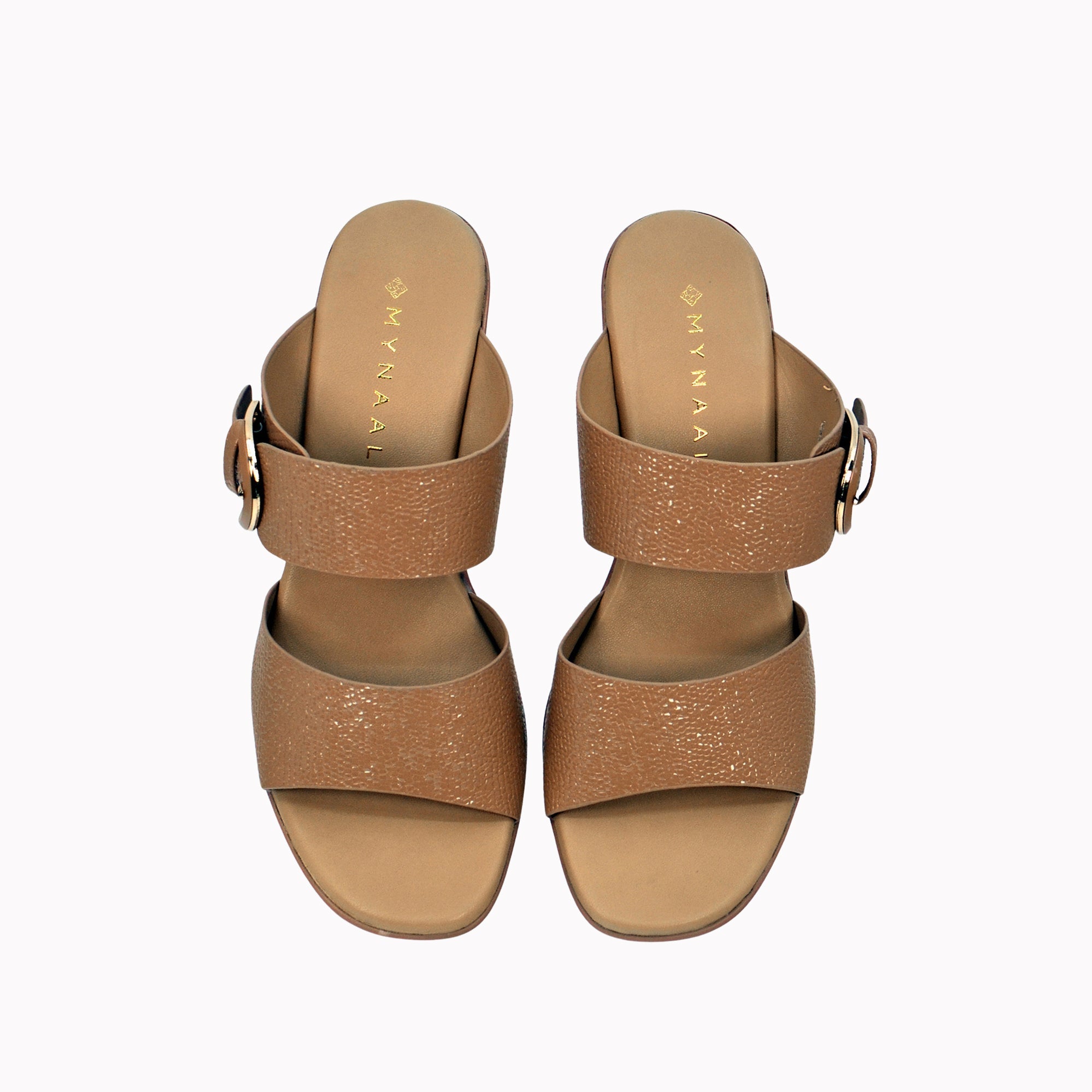 Mynaal Women's block heel sandal-414RJ991-Beige