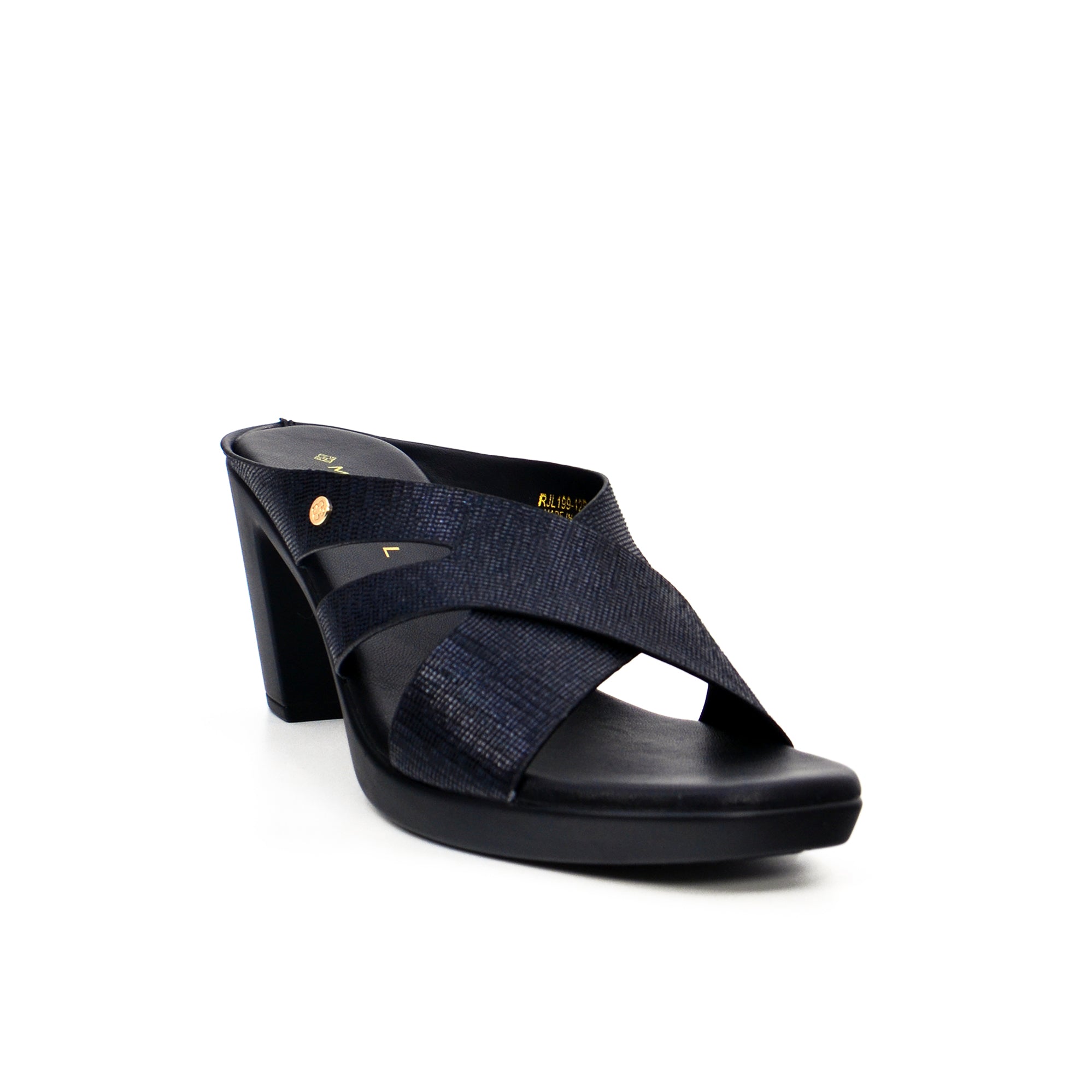 Mynaal Women's block heel sandal-RJL199-12B-Black