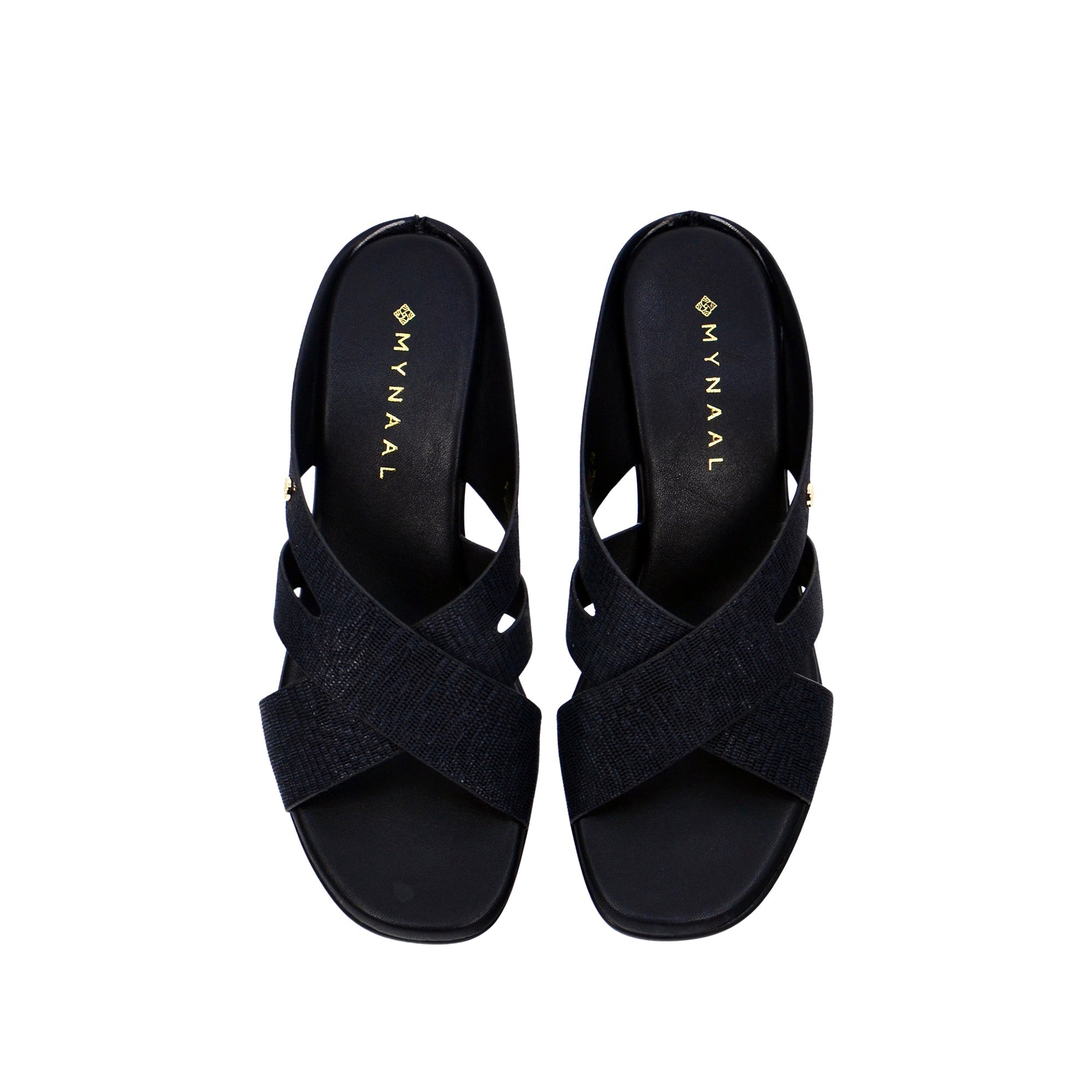 Mynaal Women's block heel sandal-RJL199-12B-Black