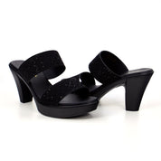 Mynaal Women's block heel sandal-913RJ096-Black