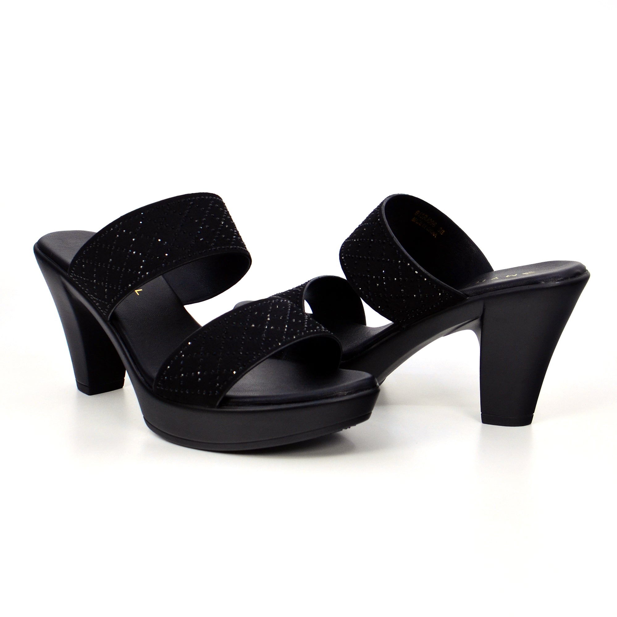 Mynaal Women's block heel sandal-913RJ096-Black