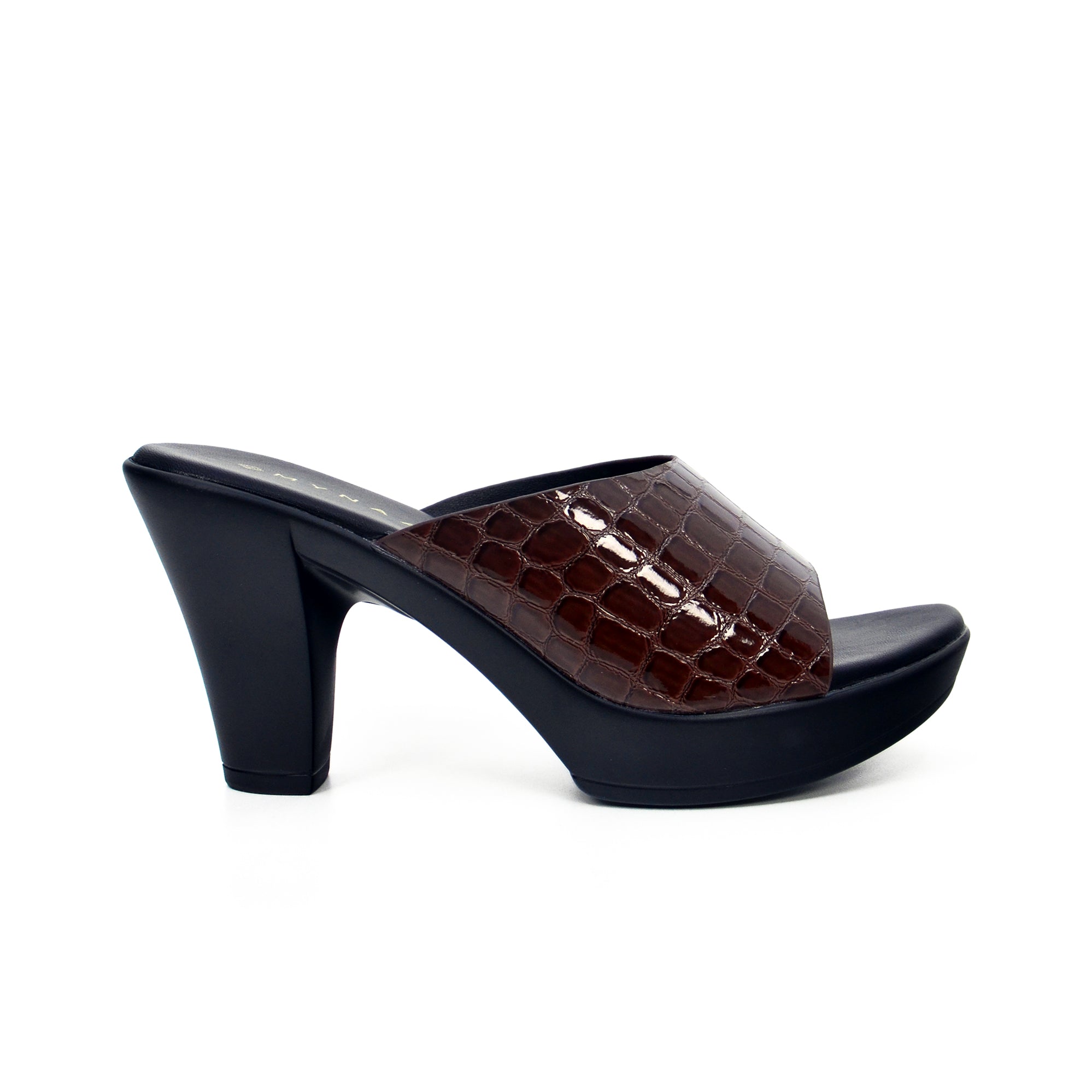 Mynaal Women's block heel sandal-314RJ40A-Brown