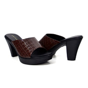 Mynaal Women's block heel sandal-314RJ40A-Brown