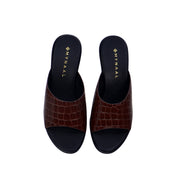 Mynaal Women's block heel sandal-314RJ40A-Brown