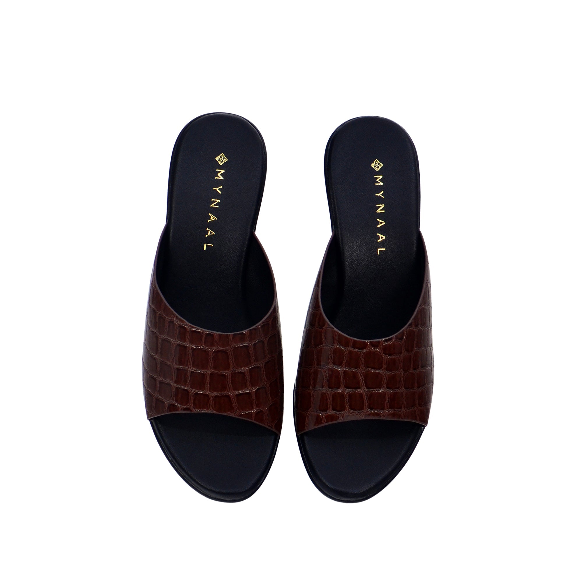 Mynaal Women's block heel sandal-314RJ40A-Brown