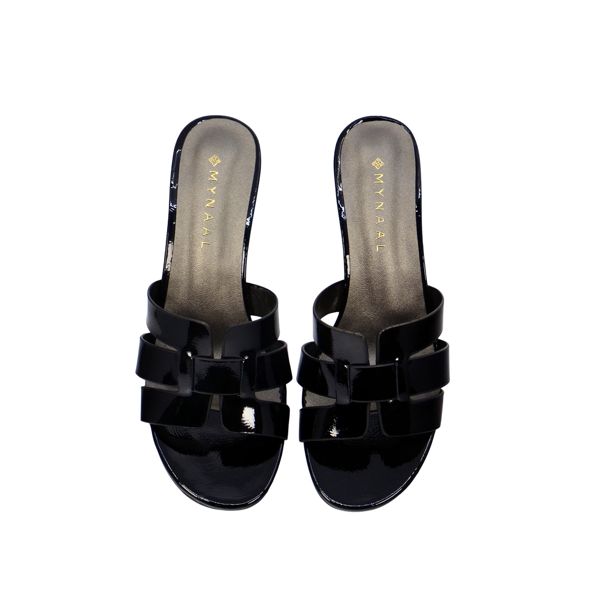 Mynaal Women's block heel sandal-413RJ191-Black