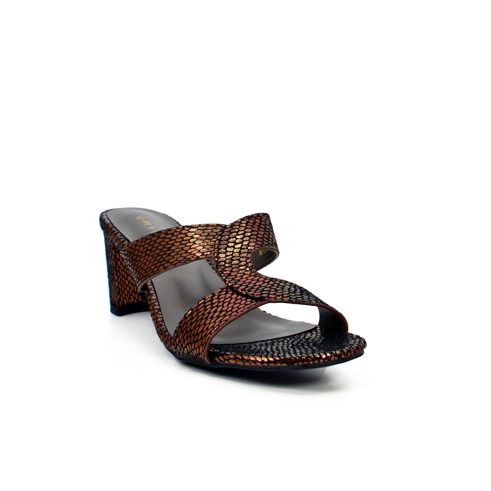 Mynaal Women's block heel sandal-314RJ19C-Bronze