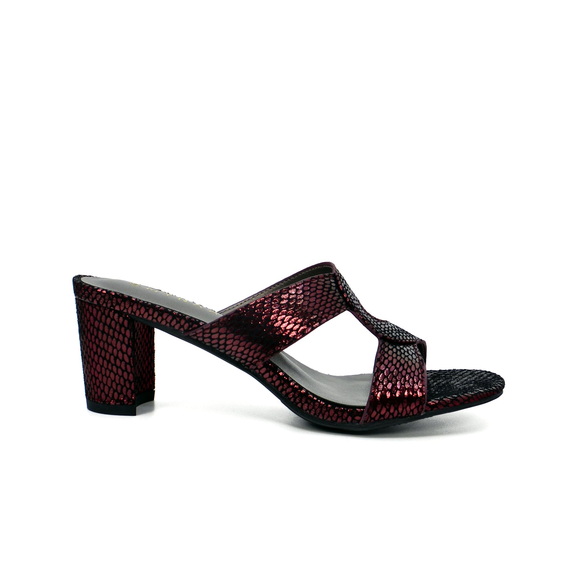 Mynaal Women's block heel sandal-314RJ19C-Maroon