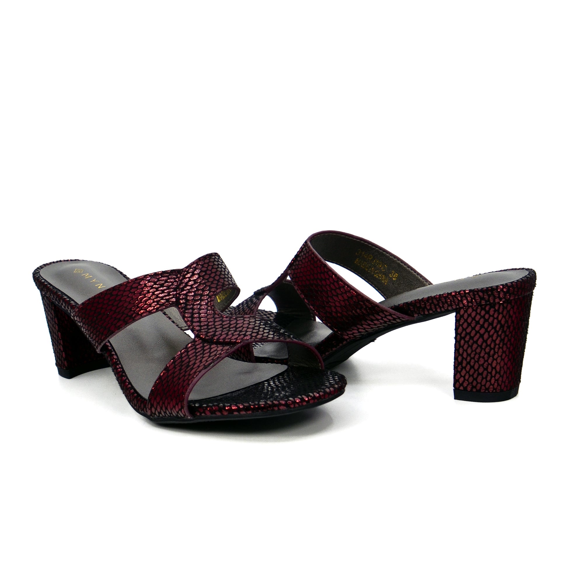 Mynaal Women's block heel sandal-314RJ19C-Maroon