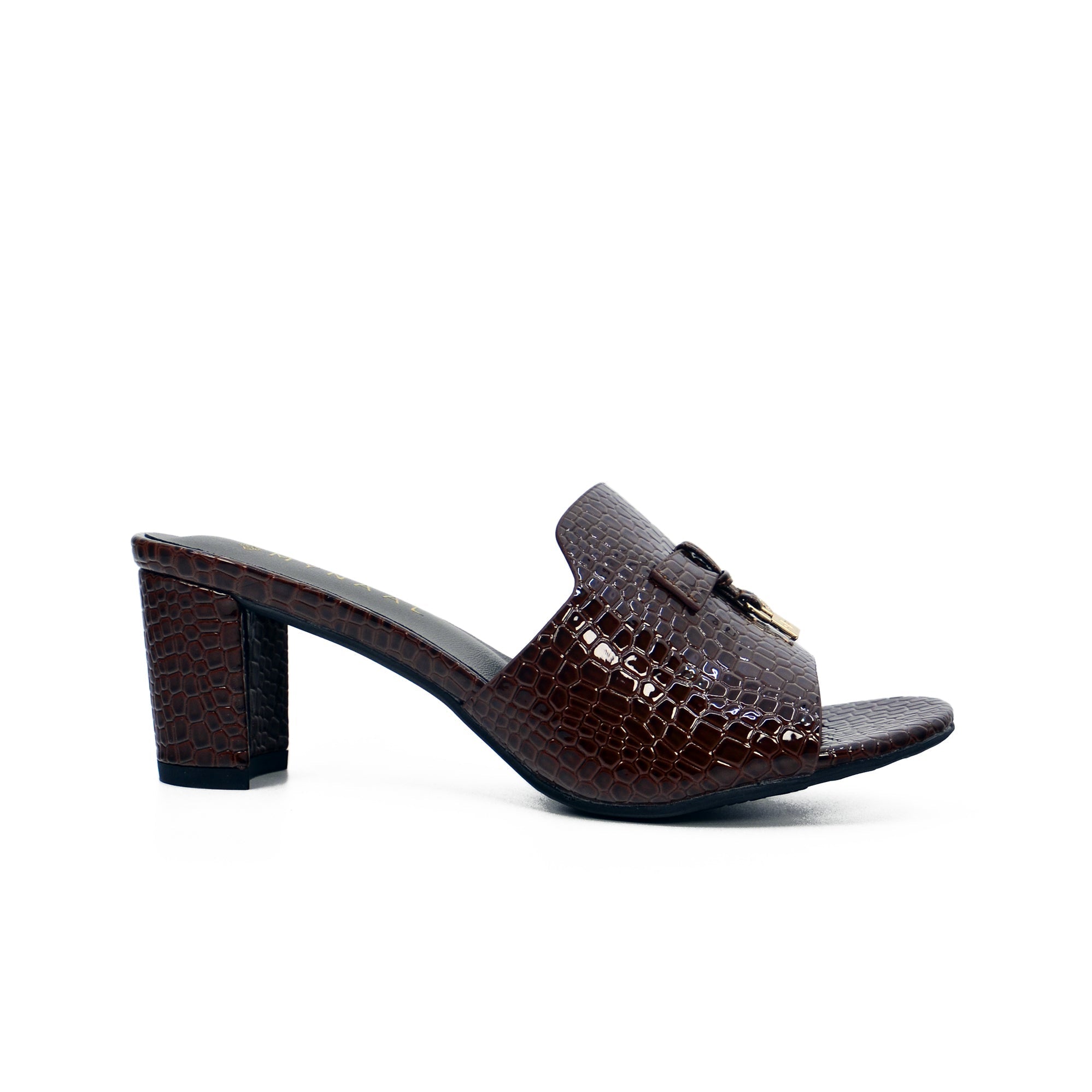 Mynaal Women's block heel sandal-213RC192-Dark-Brown