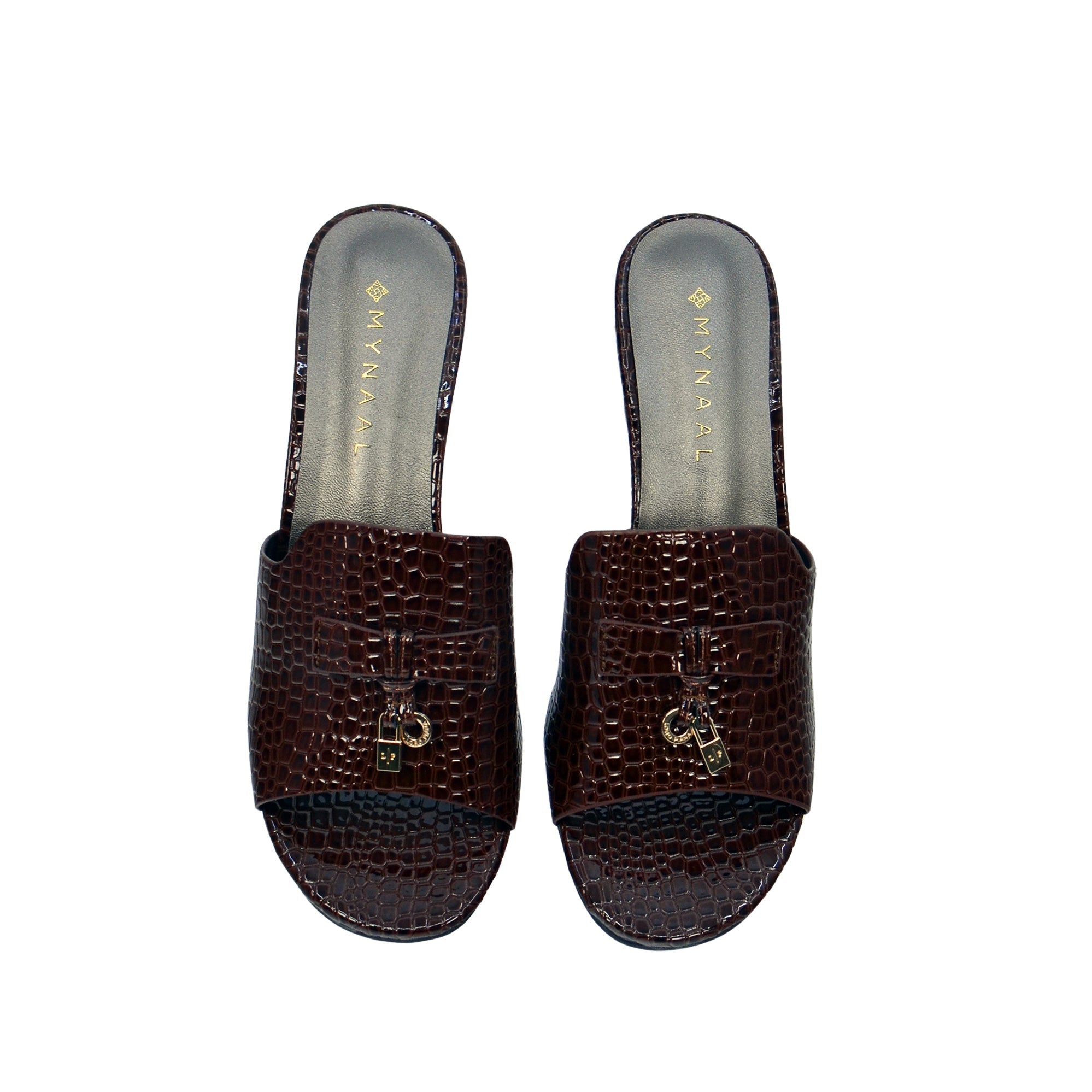 Mynaal Women's block heel sandal-213RC192-Dark-Brown