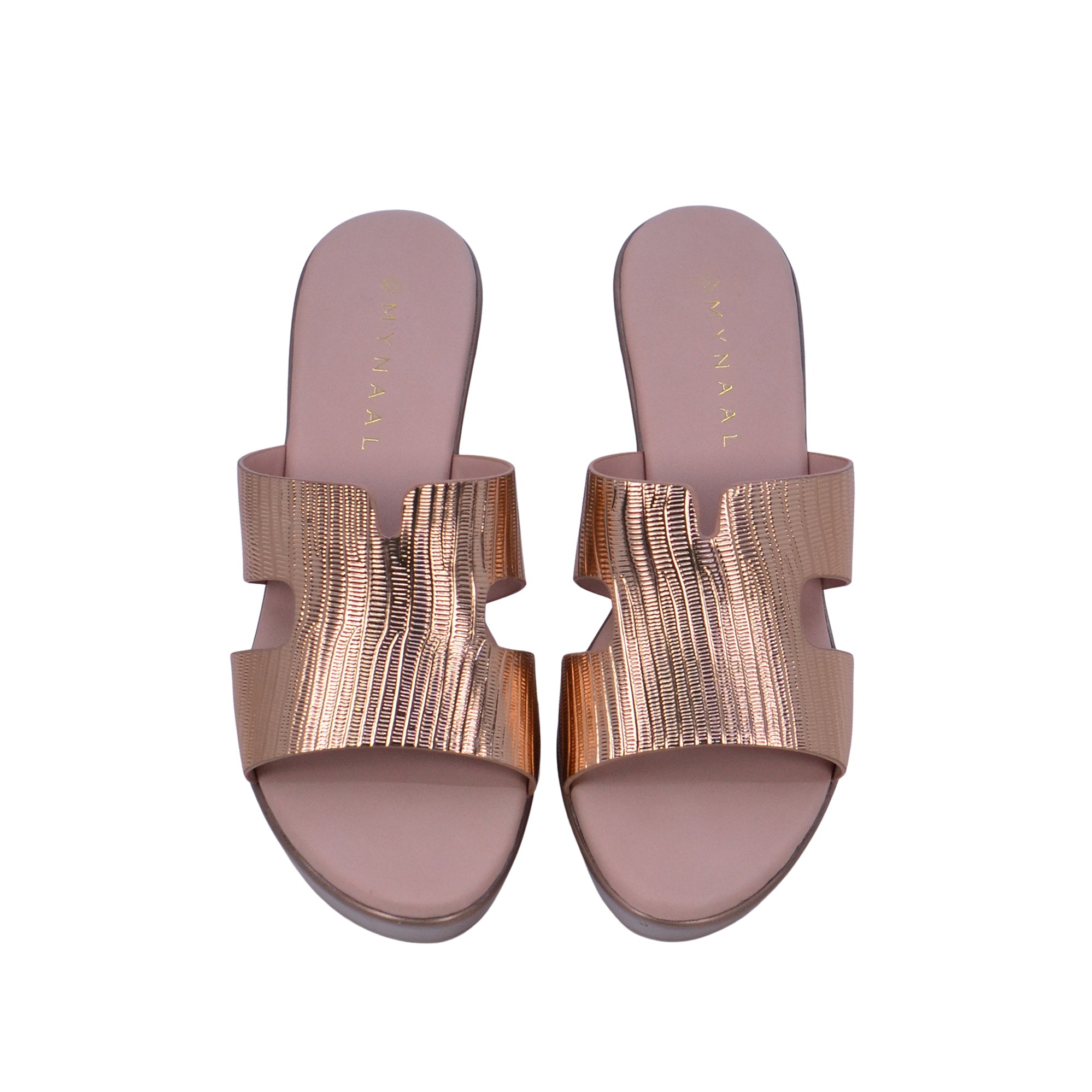 Mynaal Women's block heel sandal-914RJ40K-Gold