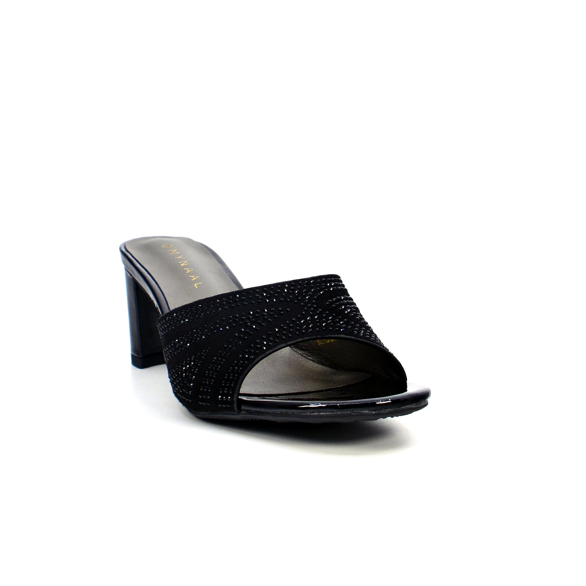 Mynaal Women's block heel sandal-314RJ199-Black