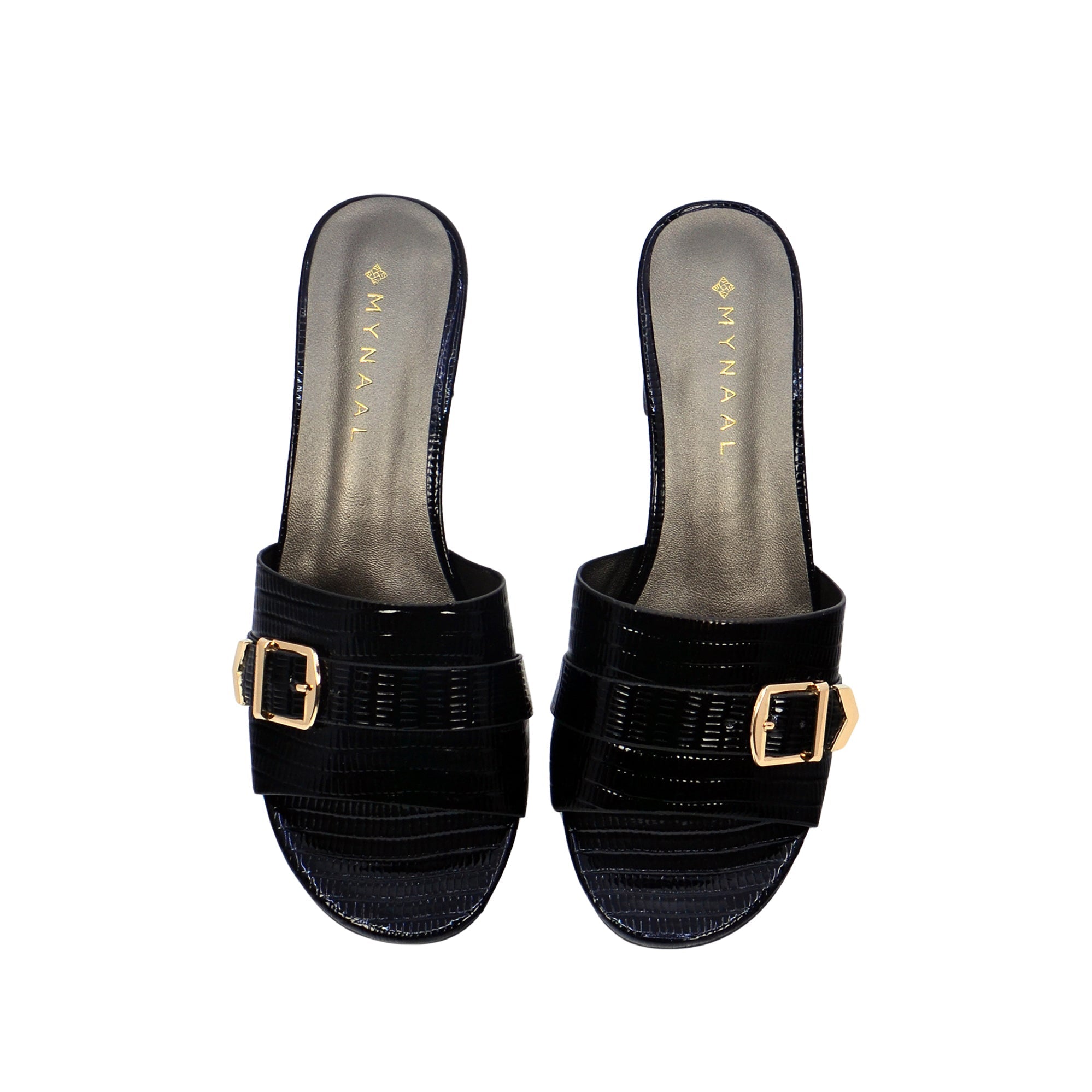 Mynaal Women's block heel sandal-413RJ192-Black