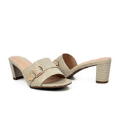 Mynaal Women's block heel sandal-413RJ192-Beige