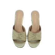 Mynaal Women's block heel sandal-413RJ192-Beige