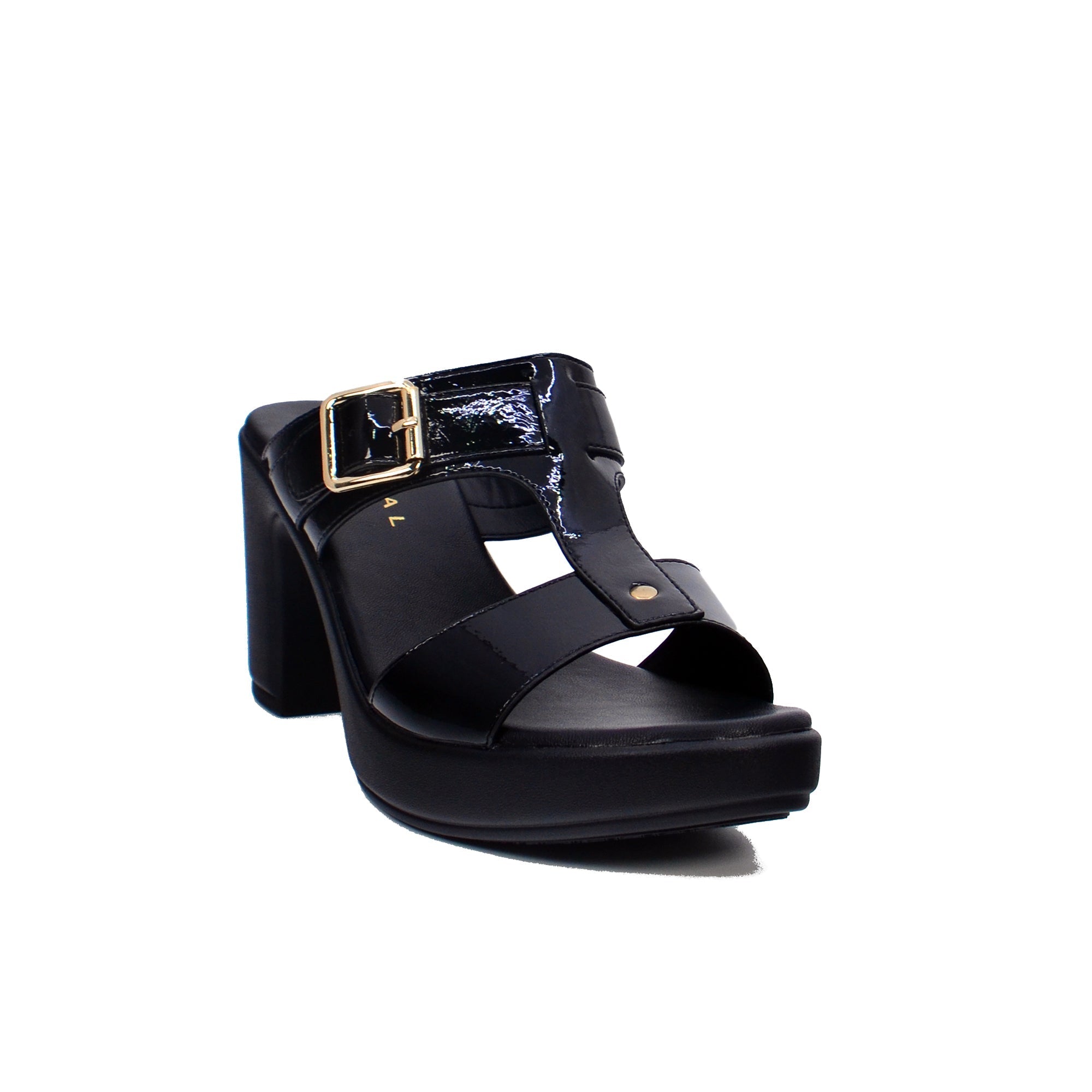 Mynaal Women's block heel sandal-414RJ43H-Black