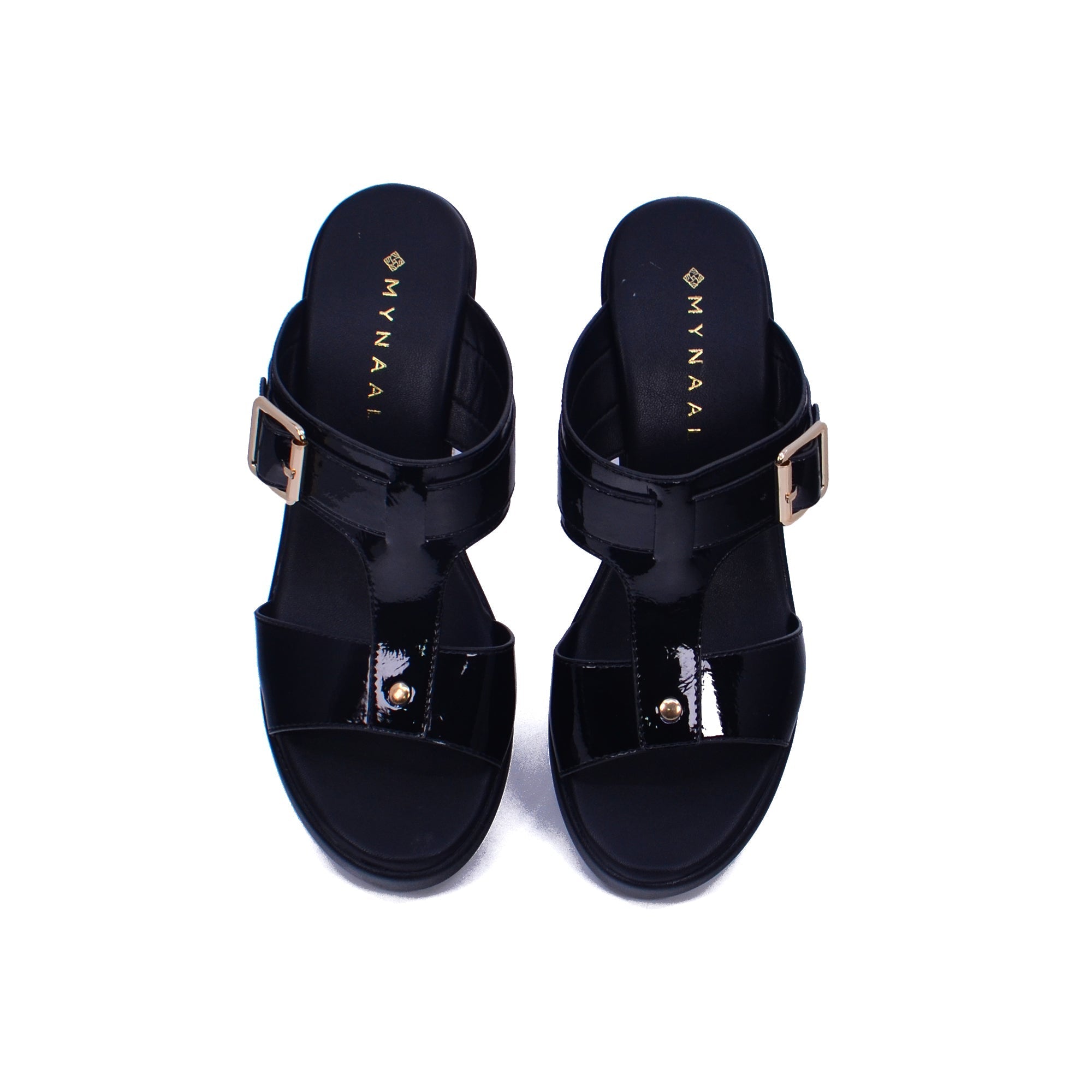 Mynaal Women's block heel sandal-414RJ43H-Black