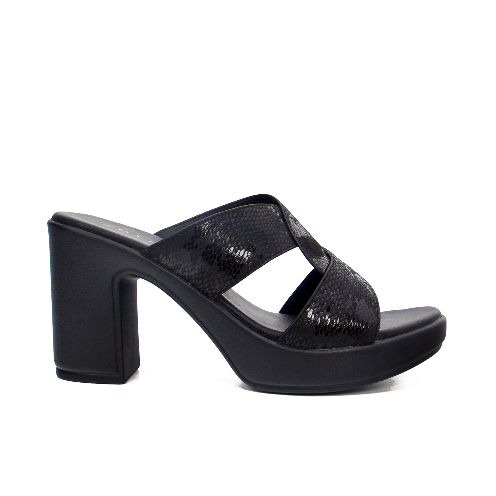 Mynaal Women's block heel sandal-414RJ43G-Black