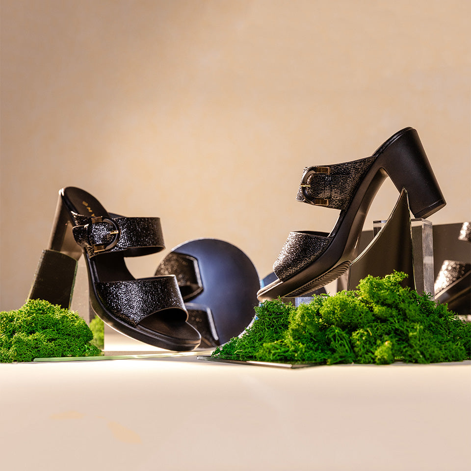 Mynaal Women's block heel sandal-414RJ991-Black