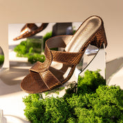 Mynaal Women's block heel sandal-314RJ19C-Bronze